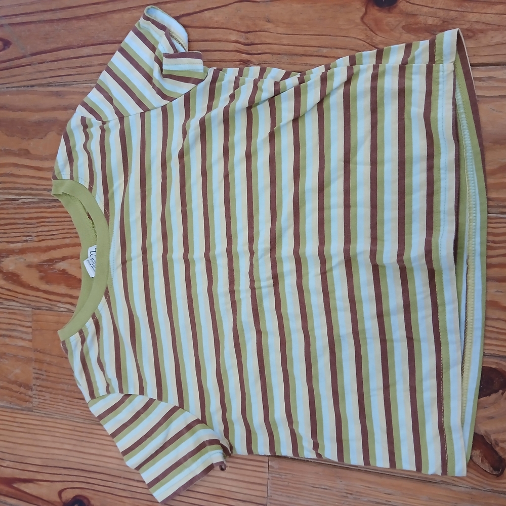 Striped Green and Brown Kids Shirt